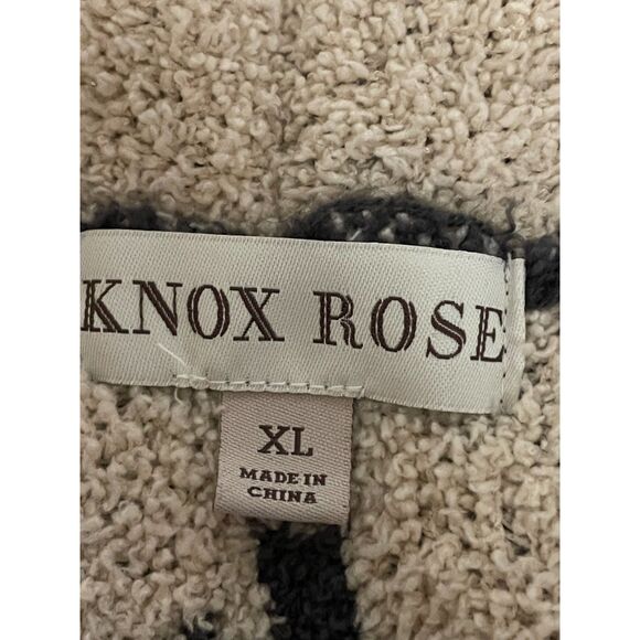 Knox Rose Sherpa Aztec Cardigan Sweater Jacket Beige Black XL Cozy - Picture 6 of 8